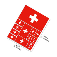 3x Swiss Flag Switzerland Car Sticker