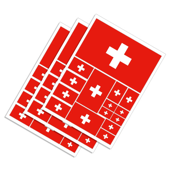 3x Swiss Flag Switzerland Car Sticker