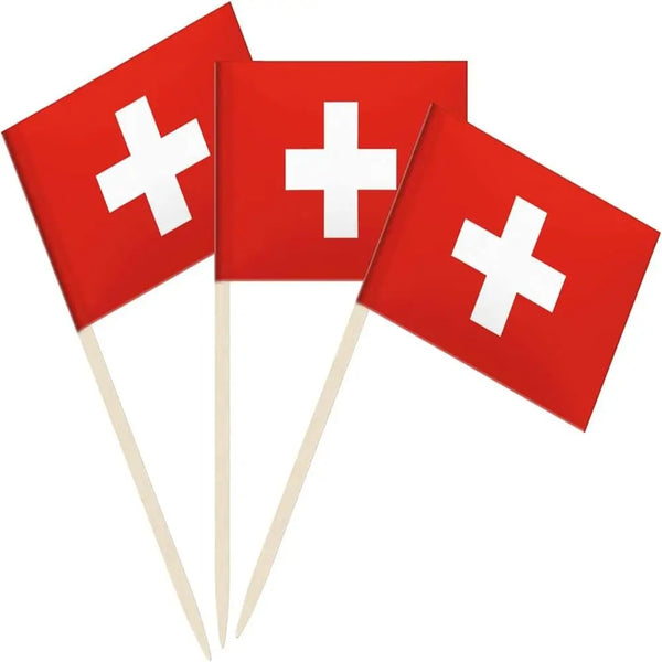 500pcs Décoration, Cupcakes, Cocktails, Swiss-flag